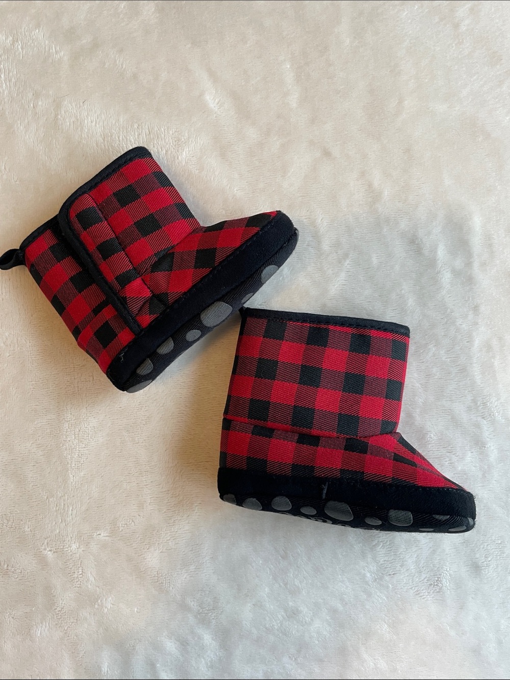 Buffalo Plaid Baby Booties